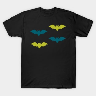 Bats Tile (Green and Blue) T-Shirt